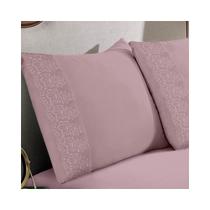 Kit Bouton De 2 Fronhas Sonata Renda Milka Rosa