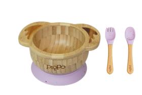 Kit Bowl de Bambu + Talheres