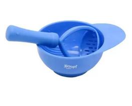 Kit bowl e amassador de papinhas azul zoop baby - zoop toys