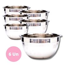 Kit Bowl Inox 20cm 6 Peças Confeitaria Saladeira Inox Utensilios de Cozinha Para Receitas Dasshaus - DASSHAUS Tigela Bowl Louça Cozinha Tigela Inox
