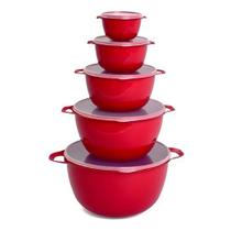 Kit Bowl Plásticos 5 Peças com Tampa Bacia e Potes Multiuso 3761 Plasticos MB Kit Bowl Plásticos 5 Peças com Tampa Bacia e Potes Multiuso 3761 Plasticos MB