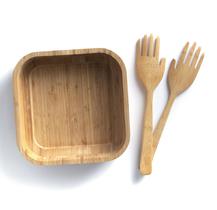 Kit Bowl Quadrado de Bambu com Pegador Mãozinha - 2pçs Oikos