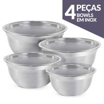 Kit Bowls 4 Peças Aço Inox Gourmet Mix
