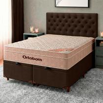 Kit Box Bau Blindado + Cabeceira + Colchão Queen Molas Ensacadas - Airtech - Ortobom Kit Box Bau Blindado + Cabeceira + Colchão Queen Molas Ensacadas - Airtech - Ortobom