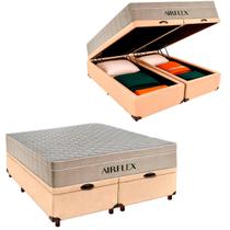 Kit Box Bau Blindado e Colchão Molas Ensacadas Queen Airflex Perola Kit Box Bau Blindado e Colchão Molas Ensacadas Queen Airflex Perola