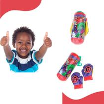 Kit box com luvas infantil saco de pancada avengers