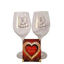 Kit Box do Amor + 2 Taças Bodas de Ouro 50 Anos Casal