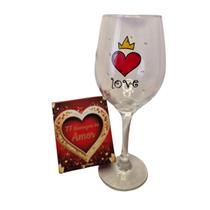 Kit Box do Amor + Taça de Vidro Champanhe Casal Namorados Kit Box do Amor + Taça de Vidro Champanhe Casal Namorados