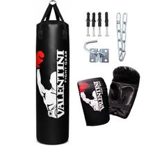 Kit Boxe e Muay Thai Valentini Saco de Pancada 160cm Vazio Luva e Suporte Parede