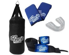 Kit boxe infantil com saco de pancada infantil + luva para boxe infantil + bandagem para luta muay thai + protetor bucal