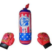 Kit Boxe Infantil Saco De Pancada E Luvas U.S.A
