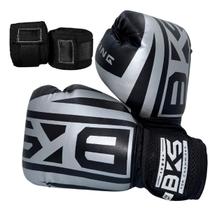 Kit Boxe Muay Thai Luva Bks Bandagem Elástica 3 Metros