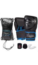 Kit Boxe Muay Thai - Luva Black Line + Bandagem + Protetor Bucal - Naja