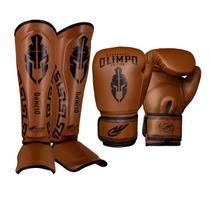Kit Boxe Muay Thai Luva Caneleira Olimpo Legendary Edition