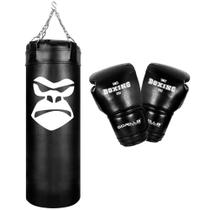 Kit Boxe Profissional Luva de Box 12 oz+ Saco de Pancadas 90 cm Gorilla