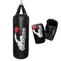 Kit Boxe Saco de Pancada Profissional 90cm Valentini Vazio e 1 Par de Luvas Bate Saco Kit Boxe Saco de Pancada Profissional 90cm Valentini Vazio e 1 Par de Luvas Bate Saco