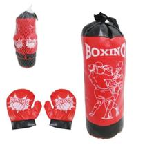 Kit boxe saco de pancadas infantil com luvas lutador boxeador muay thai kids