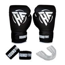 Kit Boxe Treino Kickboxing Luva Bandagem Bucal Round Fight