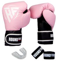 Kit Boxe Treino Kickboxing Luva Bandagem Bucal Round Fight