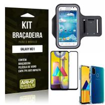Kit Braçadeira Galaxy M31 Braçadeira + Capinha Anti Impacto + Película de Vidro 3D - Armyshield
