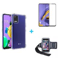 Kit Braçadeira LG K52 + Capa + Pelicula De Vidro 3D