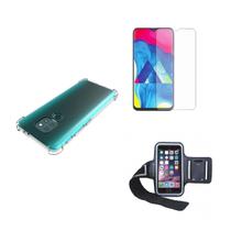 Kit Braçadeira Moto G9 Play + Capa + Película De Vidro 3D