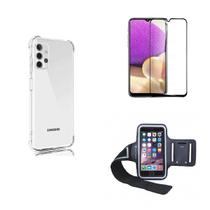 Kit Braçadeira Samsung Galaxy A33 5G + Película De Vidro 3D + Capa