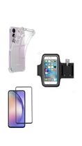 Kit Braçadeira Samsung Galaxy A55 + Película De Vidro 3D + Capa Kit Braçadeira Samsung Galaxy A55 + Película De Vidro 3D + Capa