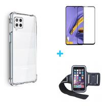 Kit Braçadeira Samsung Galaxy M22 + Capa + Película Vidro