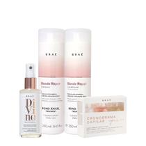 Kit Braé Blond Repair Shampoo Condicionador Divine Queratina Liquida e Cronograma Repair (4 produtos)