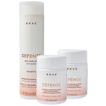 Kit Braé Defense Shampoo 250ml, Suplemento (CAPS30), Suplemento (CAPS30) (3 produtos)