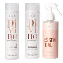 Kit Braé Divine Duo Shampoo e Cond 2x250ml + Essential 260ml