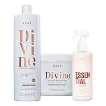 Kit Brae Divine Shampoo 1L, Mascara 500g, Fluído Antiquebra