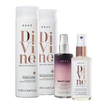 Kit Braé Divine Shampoo 250ml, Condicionador 250ml, Beauty Sleep 100ml, Máscara Liquida 60ml