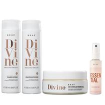 Kit Braé Divine - Shampoo 250ml + Condicionador 250ml + Máscara 200g + Fluido Essential 60ml