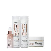 Kit Braé Divine - Shampoo 250ml + Condicionador 250ml + Máscara 200g + Sérum 60ml
