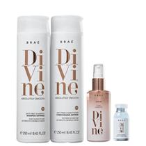 Kit Braé Divine - Shampoo 250ml + Condicionador 250ml + Sérum 60ml + Ampola 13ml