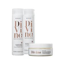 Kit Brae Divine Shampoo+Condiconador 250ml+Mascara 200g (3 Produtos) - BRAÉ