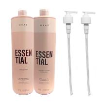 Kit Braé Essential Shampoo 1000ml + Condicionador 1000ml + Válvulas Pump