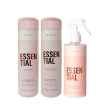 Kit Braé Essential Shampoo 250ml + Condicionador 250ml + Fluído Reparador 260ml
