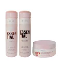 Kit Braé Essential Shampoo 250ml + Condicionador 250ml + Máscara 200gr