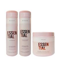 Kit Braé Essential - Shampoo 250ml + Condicionador 250ml + Máscara 500g