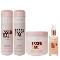 Kit Braé Essential Shampoo 250ml + Condicionador 250ml + Máscara 500g + Oil Blend 60ml