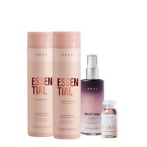 Kit Braé Essential Shampoo Condicionador Beauty Sleep e Revival Ampola (4 produtos)
