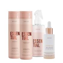 Kit Braé Essential Shampoo Condicionador Hair Repair Spray e Hair Loss Tônico (4 produtos)