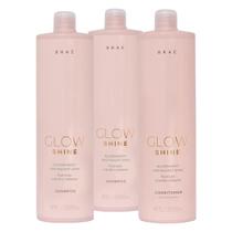 Kit Braé Glow Shine Shampoo 1L, Shampoo 1L, Condicionador 1L (3 produtos)