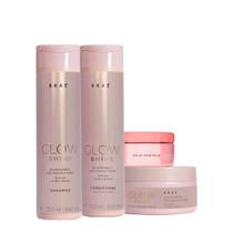 Kit Brae Glow Shine Shampoo Condicionador Mascara E Hair Protein (4 Produtos)