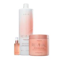 Kit BRAÉ Revival Cond 1L, Mascara Reconstrutora e Shine Oil