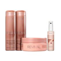 Kit Braé Revival - Shampoo 250ml + Condicionador 250ml + Máscara 200g + Fluido Reparador Essential 60ml