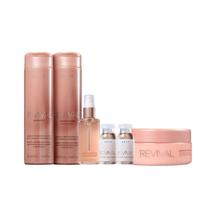 Kit Braé Revival - Shampoo 250ml + Condicionador 250ml + Máscara 200g + Óleo 60ml + Ampola 13ml (2Unidades) Kit Braé Revival - Shampoo 250ml + Condicionador 250ml + Máscara 200g + Óleo 60ml + Ampola 13ml (2Unidades)